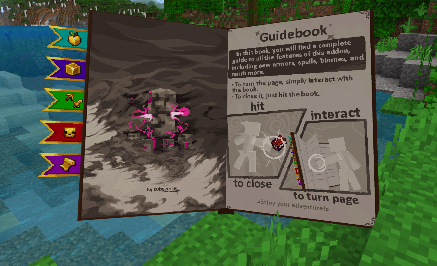 Spell Forge guidebook in game
